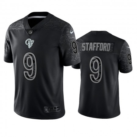 Camiseta Hombre NFL Los Angeles Rams Matthew Stafford 9 Negro Reflective Limited